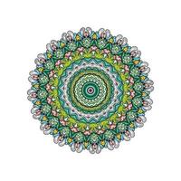 sfondo mandala multicolore. pagina del libro da colorare. forma insolita del fiore. orientale. modelli di terapia antistress. tessere elementi di design vettore