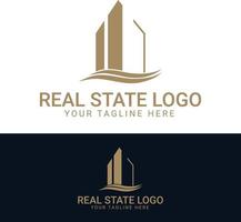 nero e oro colore aziendale logo design per vero tenuta con geometrico forme vettore