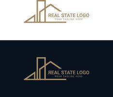 nero e oro colore aziendale logo design per vero tenuta con geometrico forme vettore