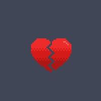 rotto cuore cartello nel pixel arte stile vettore