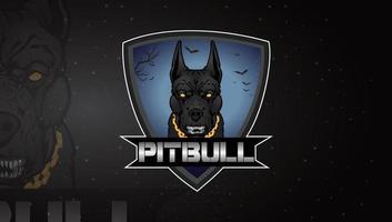 cane pitbull esport gioco portafortuna logo modello vettore