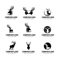 impostato di cervo logo vettore icona