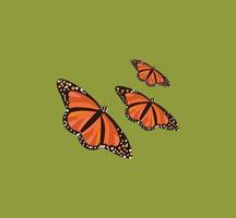 tre bellissimo farfalle vettore arte opera.