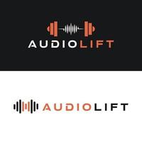 Audio sollevamento fitness, minimalista e attività commerciale logo design vettore