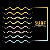 Surf California maglietta design vettore