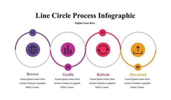 linea cerchio processi Infografica vettore