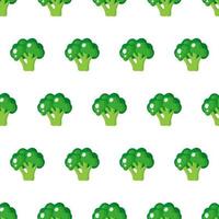 Vector seamless pattern con interi maturi broccoli verdi isolati su sfondo bianco