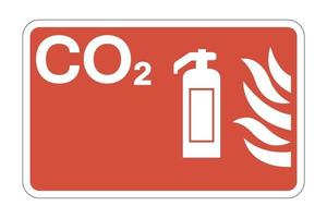 segno di simbolo di sicurezza antincendio CO2 su sfondo bianco, illustrazione vettoriale