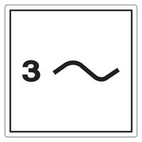 segno simbolo di potenza trifase isolato su sfondo bianco vettore