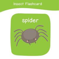 insetto gioco flashcard per bambini. educativo stampabile gioco carta con immagini utilizzando divertente insetto animale per bambini. animali con nomi. animale carta vocabolario. vettore illustrazione.