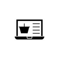 commercio elettronico, acquisti, il computer portatile vettore icona illustrazione