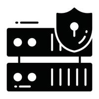 protezione scudo con dati server mostrando concetto di dati server sicurezza vettore