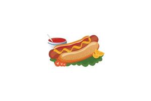 americano hot dog Sandwich illustrazione vettore