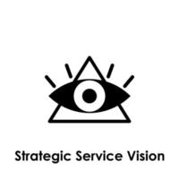 triangolo, occhio, strategico servizio visione vettore icona illustrazione