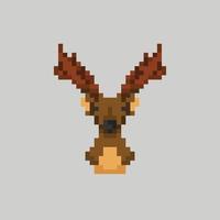 cervo testa nel pixel arte stile vettore