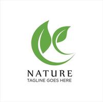 natura foglia verde logo icona, astratto verde foglia logo icona vettore design. paesaggio disegno, giardino, pianta, natura e ecologia vettore logo.