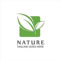 natura foglia verde logo icona, astratto verde foglia logo icona vettore design. paesaggio disegno, giardino, pianta, natura e ecologia vettore logo.