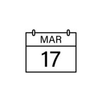 calendario, santo patrick, Irlanda vettore icona illustrazione