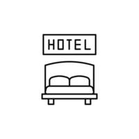 Hotel, letto, camera vettore icona illustrazione