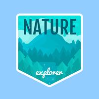 Distintivo dell'illustrazione di Nature Explorer vettore