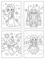 stampabile Principessa personaggio colorazione libro per bambini vettore