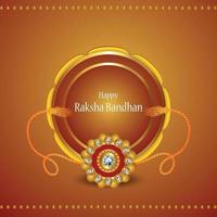 felice raksha bandhan illustrazione vettoriale e sfondo con illustrazione realistica di crystal rakhi