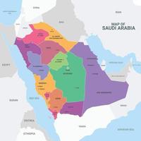 Arabia arabia dettagliato carta geografica design con nazione nome vettore