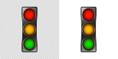 luce di simbolo del semaforo su sfondo trasparente. illustrazione vettoriale. vettore