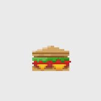 Sandwich nel pixel arte stile vettore