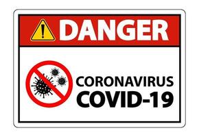 segnale di avvertimento, attenzione focolaio di coronavirus covid 19 vettore