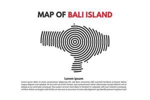 bali spirale carta geografica nel vettore piatto design Indonesia isola