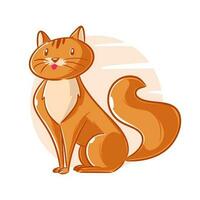 mano disegnato gatto cartone animato clipart vettore