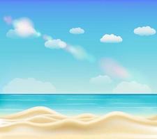 vettore di spiaggia di sabbia di mare davvero bello e luminoso