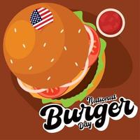 isolato cartone animato Hamburger colorato hamburger giorno modello vettore illustrazione