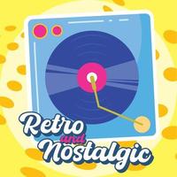 isolato colorato Vintage ▾ vinile retrò e nostalgico vettore illustrazione