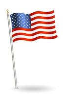 bandiera degli Stati Uniti d'America su uno sfondo bianco vettore