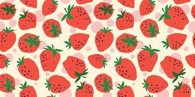 Vector seamless pattern con fragole. trame disegnate a mano alla moda. moderno design astratto