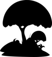 vettore silhouette di albero su bianca sfondo