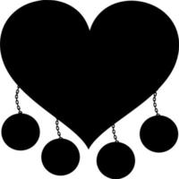 vettore silhouette di cuore su bianca sfondo