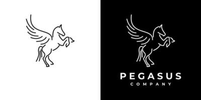 linea arte Pegasus logo. vettore illustrazione.