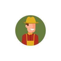colorato avatar di contadino vettore icona illustrazione