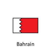 nazionale bandiera di bahrain nel semplice colori con nome vettore icona illustrazione