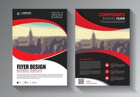 set di modelli di business flyer rosso vettore