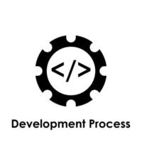 Ingranaggio, codice, sviluppo processi vettore icona illustrazione