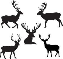 vettore illustrazione di bellissimo cervo silhouette