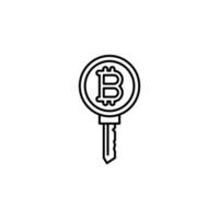 bitcoin, chiave vettore icona illustrazione