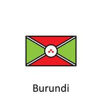 nazionale bandiera di burundi nel semplice colori con nome vettore icona illustrazione