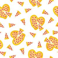 modello senza cuciture di pizza a forma di cuore per il matrimonio o il giorno di San Valentino. vettore