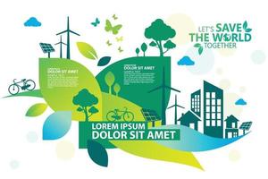 ecologia e conservazione dell'ambiente idea creativa concept design vettore