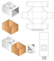 disegno del modello fustellato di imballaggio della scatola. Modello 3d vettore